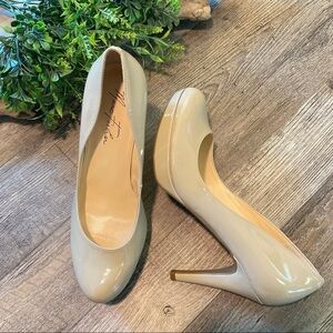 MARC FISHER Patent Leather Nude 4” Almond Toe Stiletto Heel